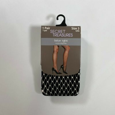 Secret Treasures Black Diamond Fashion Tights (1 Pair) NEW! NWT